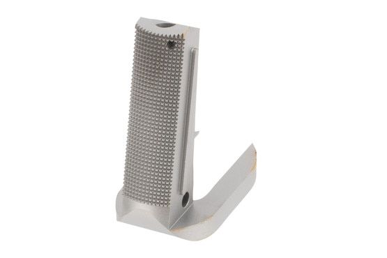 Nighthawk Custom stainless steel mainspring housing with magwell for Officer 1911s, flat with 20 LPI checkering